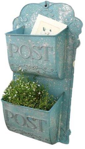 Cassette postali a parete Cassetta delle lettere in metallo Cassetta postale for montaggio a parete for esterni a doppio strato Cassetta postale in stile rurale francese Decorazione for la casa con me