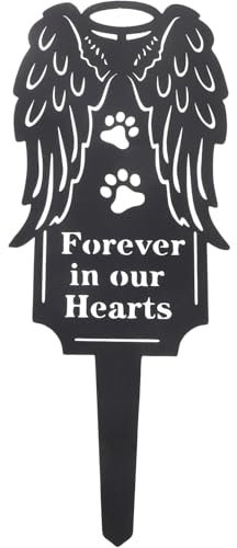 POPETPOP Ornements Commémoratifs De Jardin Plaque Commémorative pour Chien Et Chat Piquet De Marqueur Funéraire en Métal Robuste Décoration Extérieure