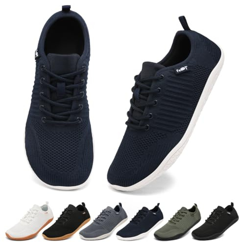 Geweo Zapatillas Barefoot Hombre Sneakers Minimalistas Zapatos Descalzos Barefoot Shoes Verano Azul 47