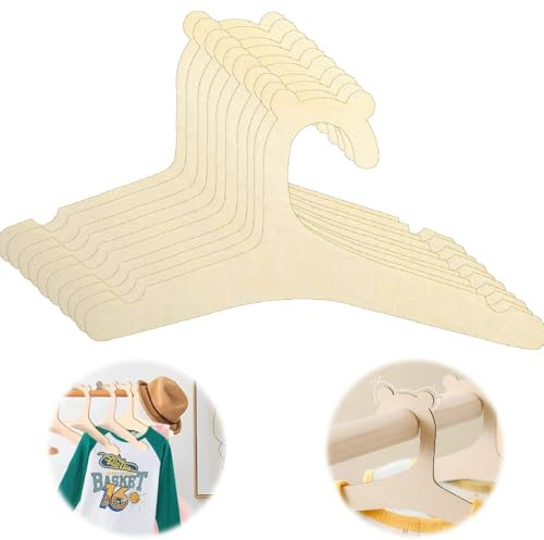 Fosoloni Baby Kleiderbügel, 10 Stück Baby Kleiderbügel aus Holz, rutschfest, Holz Kinderkleiderbügel,für Kleidung, Hosen, Spielzeug,Kleinkind & Kinderkleidung,kleiderbügel Kinder