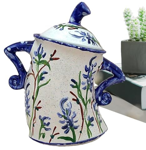 XLDZ Chic - Juego de botes de cocina decorativos: tarros de almacenamiento decorativos para azúcar, café, té con tapas herméticas, para organización de cocina (azul)