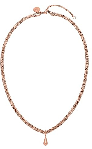 Purelei® Droplet-kedja – dubbel kedja med droppformat hänge – justerbar 40–45 cm – 18K guldpläterad, rostfritt stål – elegant lagerlook – avtagbart hänge, Länge: 40-45 cm, Rostfritt stål, Abalone