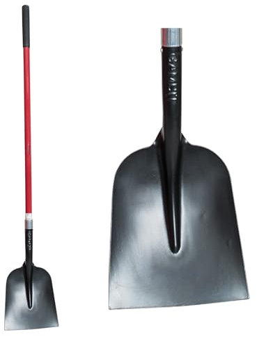 Gambit Tools Holsteiner Schaufel, 152 cm Fiberglasstiel, D-Griff, Schwarz und Rot, 2,3 kg für Garten, Baustelle