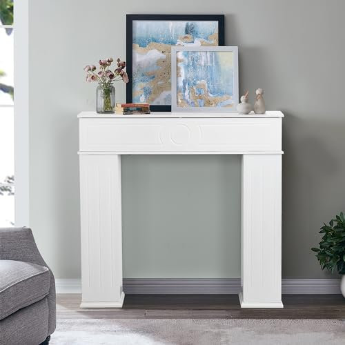 Armario para chimenea, consola decorativa con compartimento secreto, chimenea lacada con laterales ajustables, para salón, dormitorio, comedor