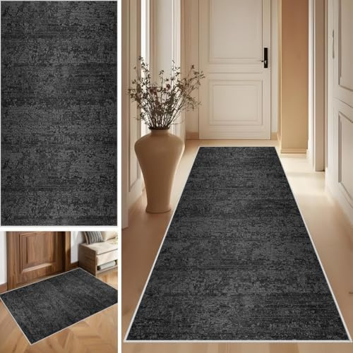 SUNMME Matta löpare tvättbar köksmattor halkfri absorberande lång gångmatta entrématta matta för tvättstuga dörr vardagsrum 50 x 200 cm