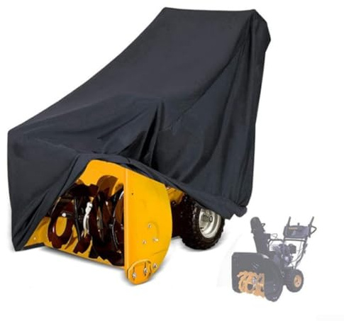 Entgoinggo Snow Thrower Cover Waterproof Dustproof Protection for Snow Blowers 210D Fabric 130x91x102cm with Drawstring Outdoor Storage