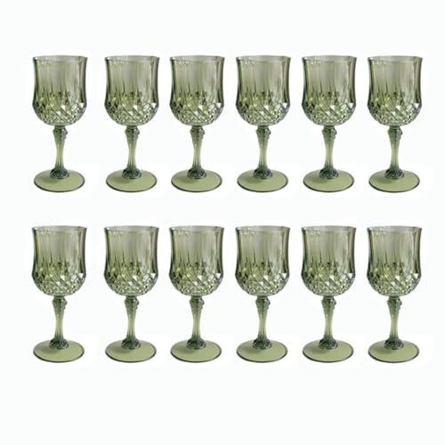Copas de vino de plástico, para fiestas, bodas, recepciones, suministros para eventos grandes, estilo vintage, reutilizables, copas de cóctel, seguras, inodoras, para uso diario, hogar, hotel, bar