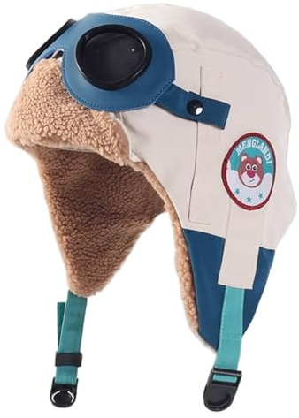 CAKEEYUM Cappello Invernale per Bambini con paraorecchie Cappello da Cacciatore Caldo Antivento con Fodera in Pile per Ragazze da 4 a 12 Anni da Cacciatore Beige, con paraorecchie, Invernale con, Bam