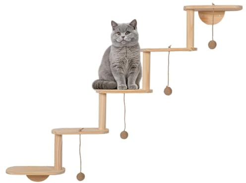Kattsteg för vägg trä klösande klätterram säng | Katt väggsteg för hus vardagsrum sovrum dörr hörn tak utomhus inomhus