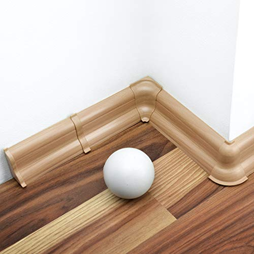 [DQ-PP] 26 Meter Sockelleisten 52mm PVC Buche naturlich Laminatleisten Fussleisten aus Kunststoff Laminat Dekore