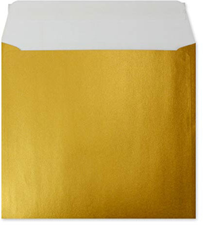 50 Quadratische Brief-Umschläge Gold - 15,5 x 15,5 cm - 100 g/m² Haftklebung stabile Kuverts ohne Fenster - von Ihrem Glüxx-Agent