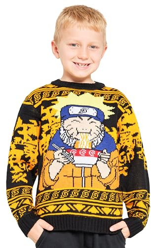 NARUTO Jersey Navideño Niños Anime - Suéter Oficial Navideños, Tallas 9 a 16 Años - Regalos Sudadera NiñoV