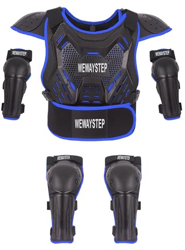 WEWAYSTEP Kids Dirt Bike Gear Motorcycle Armor, Kids Chest Protector Motocross Motorcycle Protective Gear Body Armor Vest Knee Guards Elbow Pads Kids Gear Armor Suit for Cycling Off-Road Riding