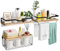 Alyoen Wandregal Holz, Rustikale Aufbewahrungsregale 3er Set, Wandregal Badezimmer mit Drahtkorb & Abnehmbar Handtuchhalter, Schweberegal Holz für Badezimmer,Schlafzimmer,Wohnzimmer,Küche,Waschküche