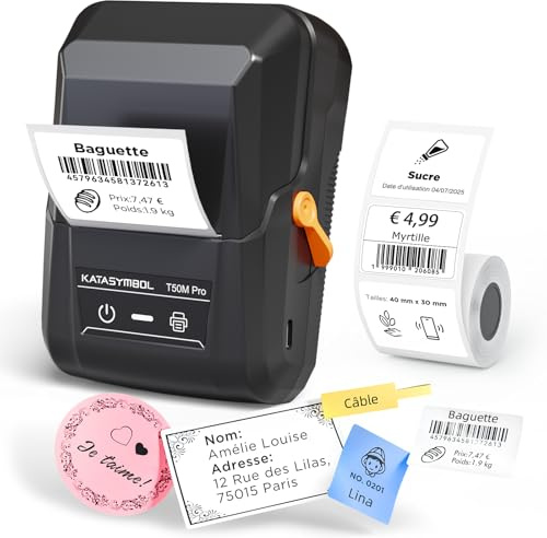 SUPVAN T50M Pro Etichettatrice Bluetooth con Nastro, App Versatile con 30 Caratteri e oltre 700 Icone, senza Inchiostro per Organizzare Casa, Cucina, Scuola e Ufficio.