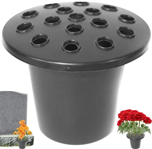 Vase de cimetière, support de fleurs pour cimetière, pots de fleurs funéraires, 16 emplacements, inserts en plastique pour tombe, ornements, pierres tombales, fleurs funéraires