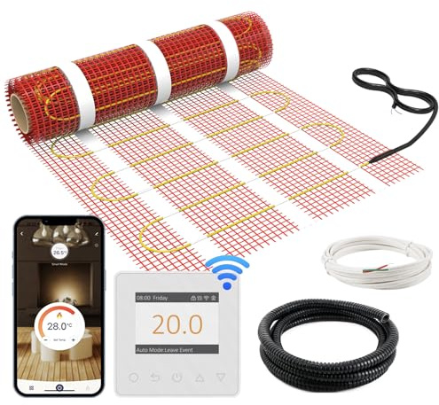 HEATIT Tapis de chauffage au sol, électrique, autocollant, chauffage au sol, 150 W/㎡, tapis chaud (2 ㎡ 84 K)