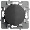 DEBFLEX - Casual Evo - Interruptor Conmutador Doble - Interruptor de Pared con Dos Botones - Instalación Rápida - ABS - Instalación Empotrada - Negro -76 x 76 x 34 mm