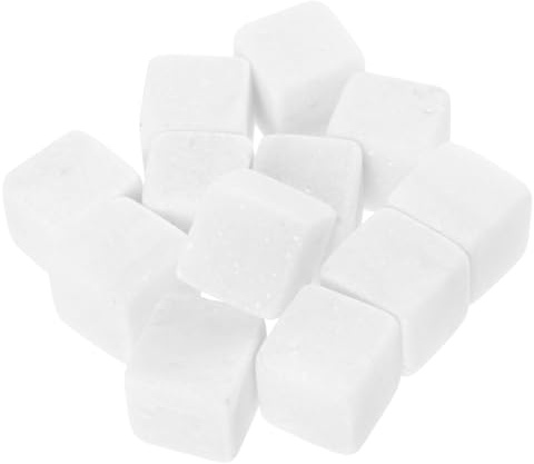 Cabilock Piedras Refrescantes 12 Piezas Reutilizables Resistentes al Desgaste de Mármol Blanco Sustituto del Hielo para Whisky y Vino para Bebidas