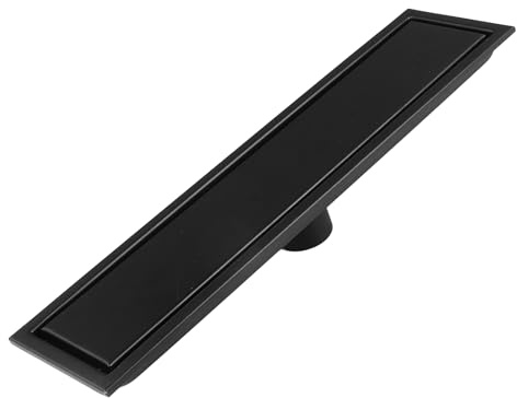 Drenaje de ducha lineal rectangular de acero inoxidable, 40 cm de largo, desagüe de suelo, sótano, cubierta de drenaje de baño, rejilla de inserción de azulejos, drenaje de canal largo extraíble para