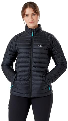 Rab Women's Microlight Jacket - Down Insulated Coat for Trekking, Climbing, & Skiing - Black - Medium