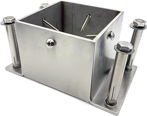 Base de poste de acero inoxidable 304 de 20,32 cm, cuadrada, 4 mm de grosor, resistente, ideal para cubiertas, pérgolas, buzones y vallas. Calidad de grado comercial