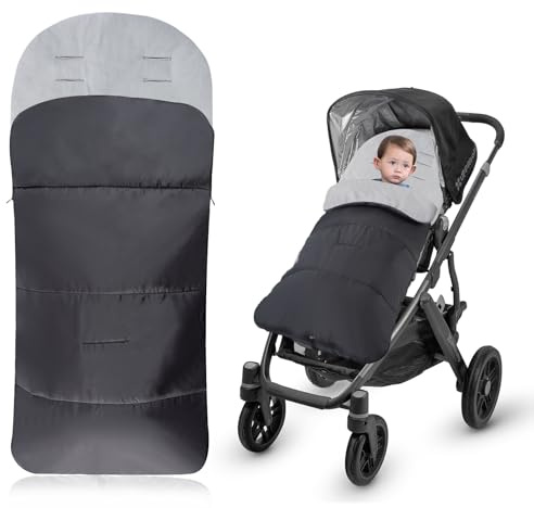 Fußsäcke für Kinderwagen,Winter Fußsack Kinderwagen mit verstellbaren seitlichen Reißverschlüssen,Wasserdichter Fusssack Kinderwagen,Weicher Baby Wintersack für die meisten Kinderwagen (Grau)