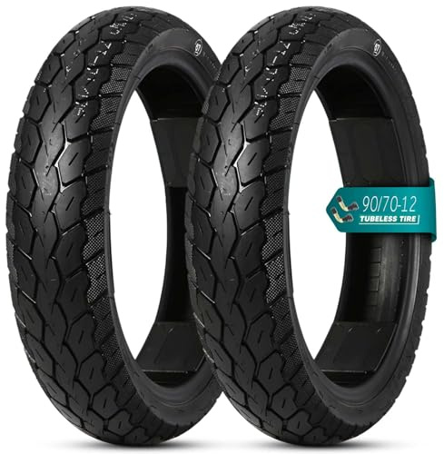 90/70-12 Motorcykeldäck 4P.R. 250 KPA Maximal belastning: 128 kg Slanglöst 90 70 12(2pcs)