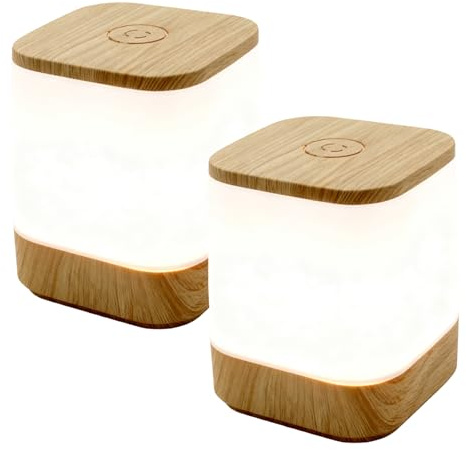 Behogan LED Nachttischlampe 2er Set, Tischlampe Touch Dimmbar 3600mAH USB Aufladbar, Kabellos Tischlampe mit 3 Farbtemperaturen&Timing& Memory Funktion, Nachtlicht Kinder für Schlafzimmer Wohnzimmer