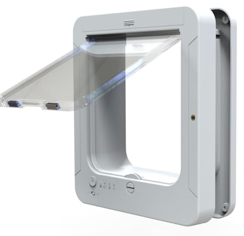 Catera inteligente, gatita de detección automática con microchip y sensor de collar de 2 sensores y apertura activada por sensor de collar RFID, gata, puerta de sensor automático puede