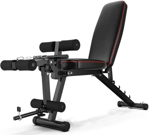 Panca per pesi pieghevole e regolabile con estensione delle gambe, cuscinetto per preacher, panca da palestra per casa e palestra, 199,6 kg, allenamento completo del corpo