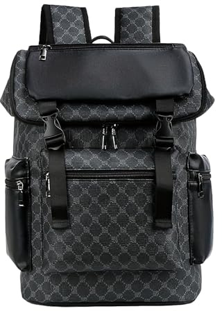 Generisch 2026 Mochila para Ordenador Portátil Hombre Mujer Cuero PU Viaje de Negocios Gran Capacidad Mochila de Trabajo Agua con Puerto de Carga USB, Negro , 43 x 30 cm, Mochilas de viaje