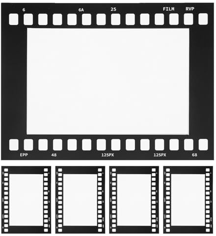 Holibanna Vintage Film Strip Picture Frames 5pcs for 6 Inch Photos, Retro Cardboard Photo Collage Wall Decor, DIY Scrapbook Display for Wedding and Home Gallery