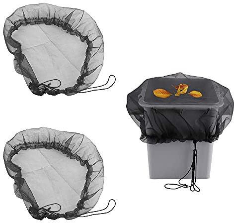 SPEACOUR 2 Stück Regentonnen Netz Regentonne Abdeckung Verstellbares 95cm Regentonnennetz mit Zugkordel Regentonnen Schutznetz Wetterbeständiger Mückenschutz Schutz vor Laub Insekt Stechmücken