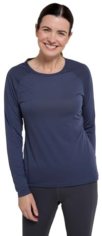 Mountain Warehouse IsoCool Dynamic Womens Top - Comfortable Ladies Tshirt, Long Sleeve Top, Lightweight, Fast Dry, Breathable - for Spring Summer & Travelling Dark Grey Women's Size 12