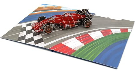F1 Motor Racing - Tarjeta desplegable 3D para el día del padre, tarjetas de felicitación para papá, marido, novio, aniversario, tarjetas emergentes, tarjeta hecha a mano