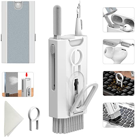 8 in 1 Elektronik Reinigungsset - Tastatur-Reiniger, Tastatur-Reinigungsset, Laptop Reiniger, Laptop Reinigungsset, Elektronik Reinigungsset für Airpods Pro/Laptop/Telefon（Weiß）