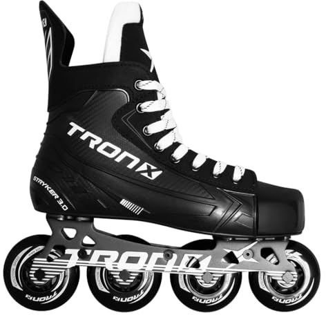 TronX Stryker 3.0 Senior Adult Junior Kids Inline Roller Hockey Skates, New for 2023 (Skate Size 4 (Shoe Size 5-5.5))