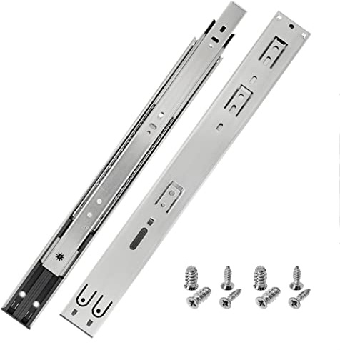 HELPMATE – Schubladenschienen softclose – Vollauszug 400 mm – 1 Paar 2er Set Kugelvollauszüge – Schubladenauszug – Schienensystem – Schubladenführung Stahl verzinkt – silber inkl. Befestigungsmaterial