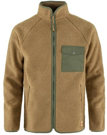 Fjällräven Herren Vardag Pile Fleecejacke, Buckwheat Brown/Laurel Green, L