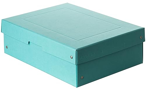 Original Falken PureBox Pastell. Made in Germany. 100 mm hoch DIN A4 blau. Aufbewahrungsbox mit Deckel aus stabilem Karton Vegan Geschenkbox Transportbox Schachtel Allzweckbox