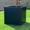 Black Aluzinc Cube Planter - Zinc Lightweight Outdoor Patio Garden Pot with Drainage, Weatherproof & Corrosion-Resistant, 10-Year Warranty - Small/Medium/Large (60cm)