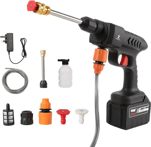 Akku Hochdruckreiniger,Drahtlose Hochdruck-Autowaschanlage Pistole 20000mAh/30000Mah Schaumgenerator Wasserpistole Spray Cleaner Auto Waschmaschine,Geeignet für das Waschen von Autos/Zäunen (20000mAh)