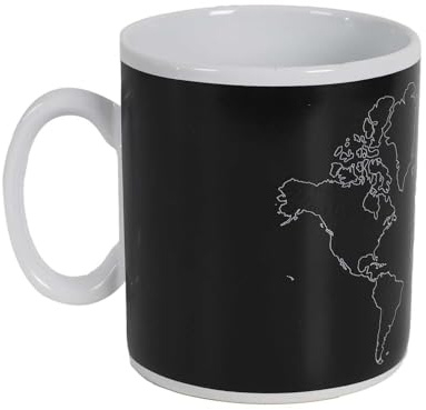 THE CONCEPT FACTORY - KA0387 Taza XXL Termorreactiva de Cerámica - Diseño Elegante y Moderno - Ideal para Café, Té o Sopa - Capacidad 70 cl - Color Negro