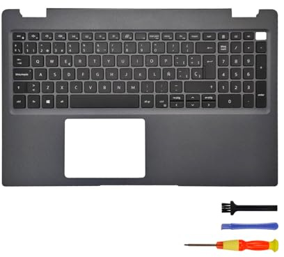 Table-King Clavier de rechange rétroéclairé avec distribution espagnole avec repose-poignet pour Dell Latitude 3510 E3510 avec couvercle C