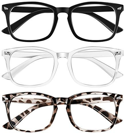 ZEHEXA Occhiali da Lettura per Donna, Occhiali Quadrati da Lettura per Uomo e Donna, Confezione da 3 +1,00