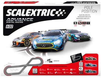SCALEXTRIC - Circuito Advance - Pista de Carreras Completa - 2 Coches Incluidos - Escala 1:32 (Circuito Advance Pole Position)