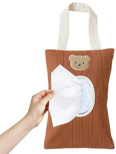 Baby Wipes Dispenser - Refillable Wet Tissue Container | Refillable Wipe Case Safe | Sanitizing Towelettes Accessory | Hangable Portable Container Bag For Home Travel Kitchen Organizing Bathroom