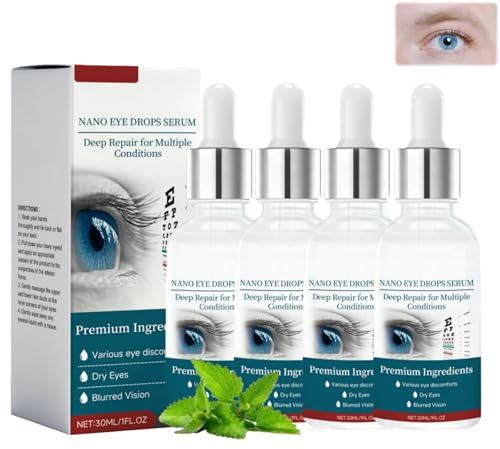 Eye Drops For Dry Eye,Nano Eyes Drops For Humans,Eye-Drops With Hyaluronic Acid For Presbyopia,Soothing Relief Eyedrops,30ML(4PCS)