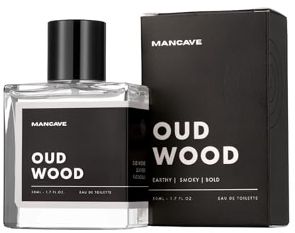 ManCave Oud Wood 50 ml Parfymspray, Eau de Toilette, Trädoftig Doft Med Kryddor, EDT-parfym Formulerad i Storbritannien